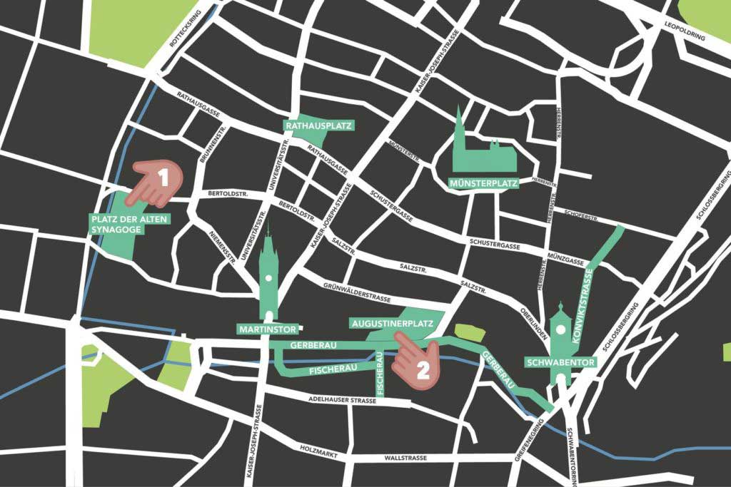 Treffpunkte Restauranthopping Freiburg - Stadtführung , JGA , Teambuidling , Rätseltour